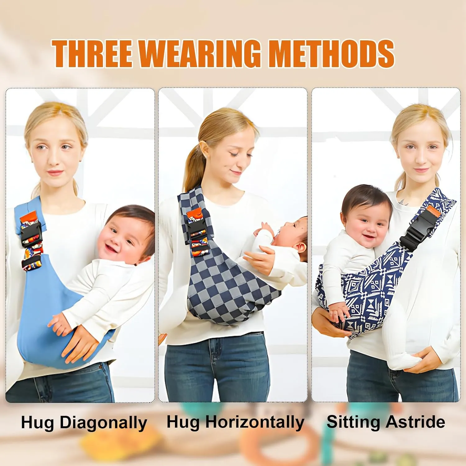 Baby Sling Carrier,Toddler Carrier, 2025 New Baby Sling,Portable and Lightweight Sling,Non-Slip Hip Seat Carrying 10-30lbs(Bluesail)