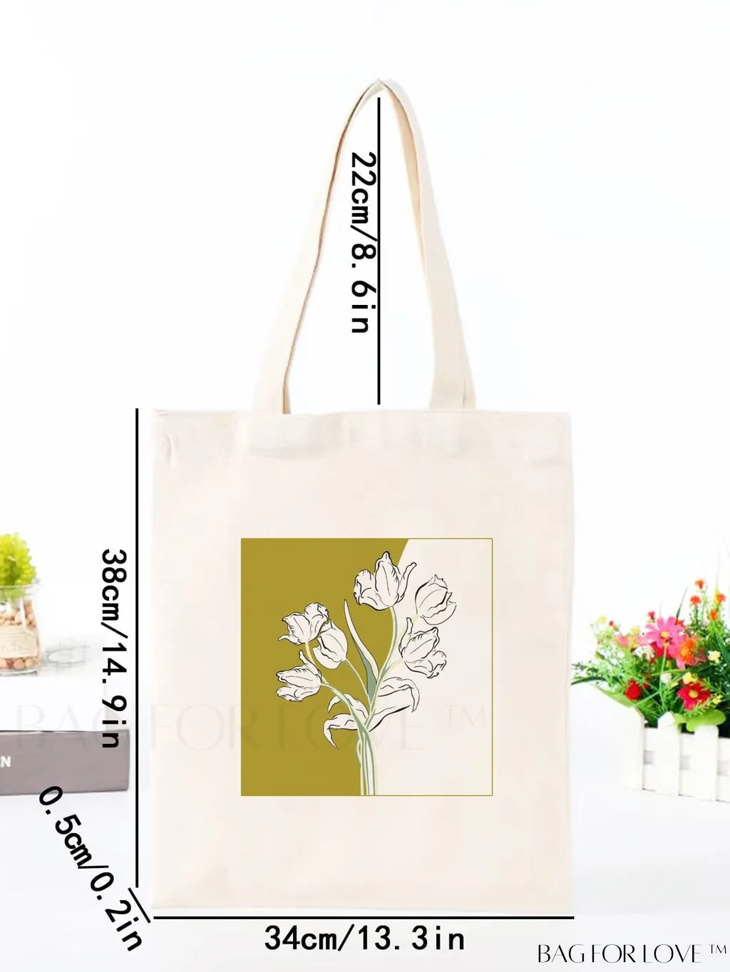 BagForLove - Stylish Floral Canvas Shopper: Elegant Fashion with a Blossoming Twist