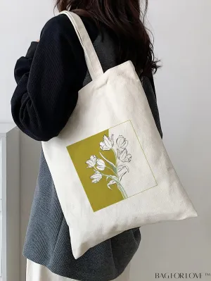 BagForLove - Stylish Floral Canvas Shopper: Elegant Fashion with a Blossoming Twist