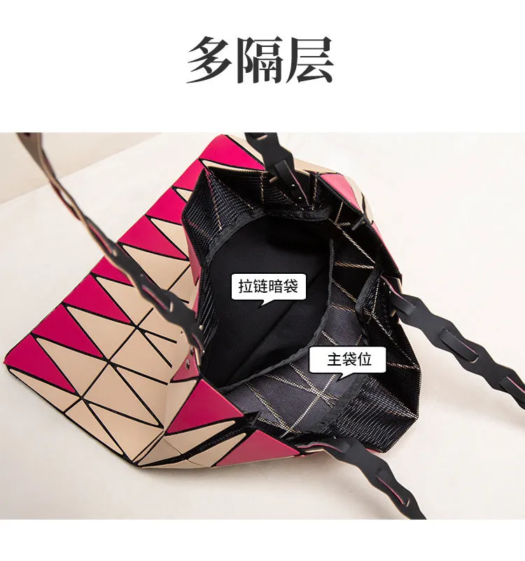 bags casual versatile new folding rhombus geometric rhombus trend portable fashion simple shoulder bag