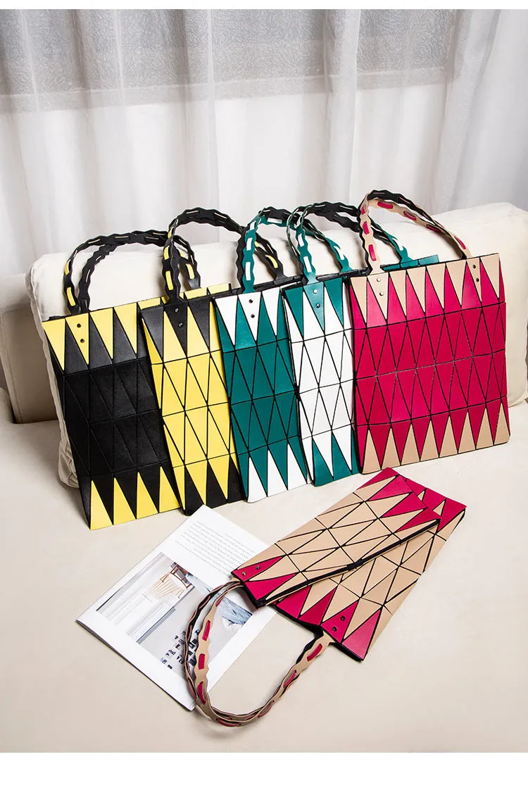 bags casual versatile new folding rhombus geometric rhombus trend portable fashion simple shoulder bag