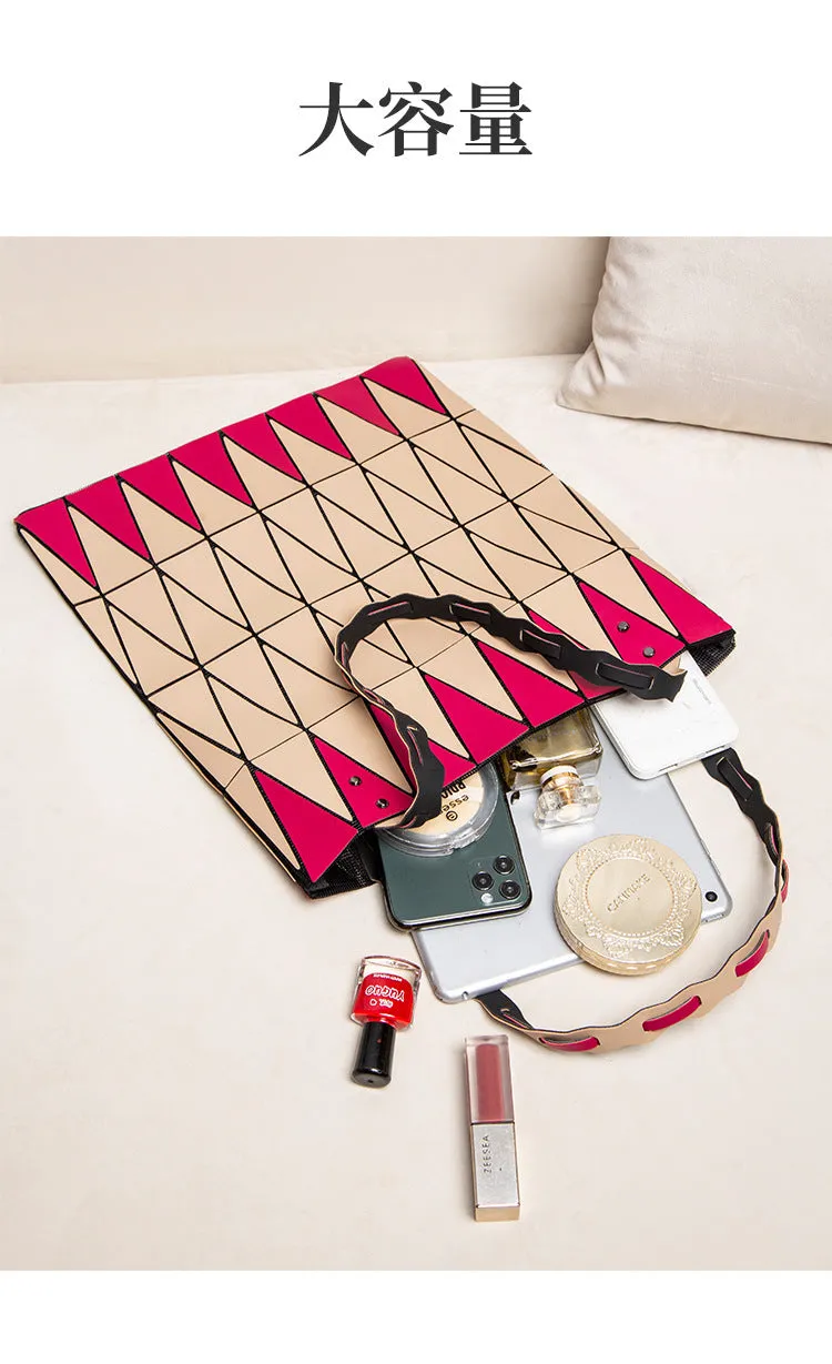 bags casual versatile new folding rhombus geometric rhombus trend portable fashion simple shoulder bag