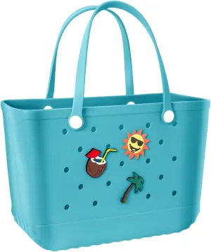 Beach Bag Rubber Beach Tote Bag- Rubber Tote Bags Waterproof Handbag for Women, Extra Large Travel Bag for Pool Boat Sports