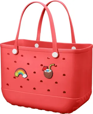 Beach Bag Rubber Tote Bag Waterproof Travel Bags for Women Washable Tote Bag Handbag for Sports Beach Market Pool