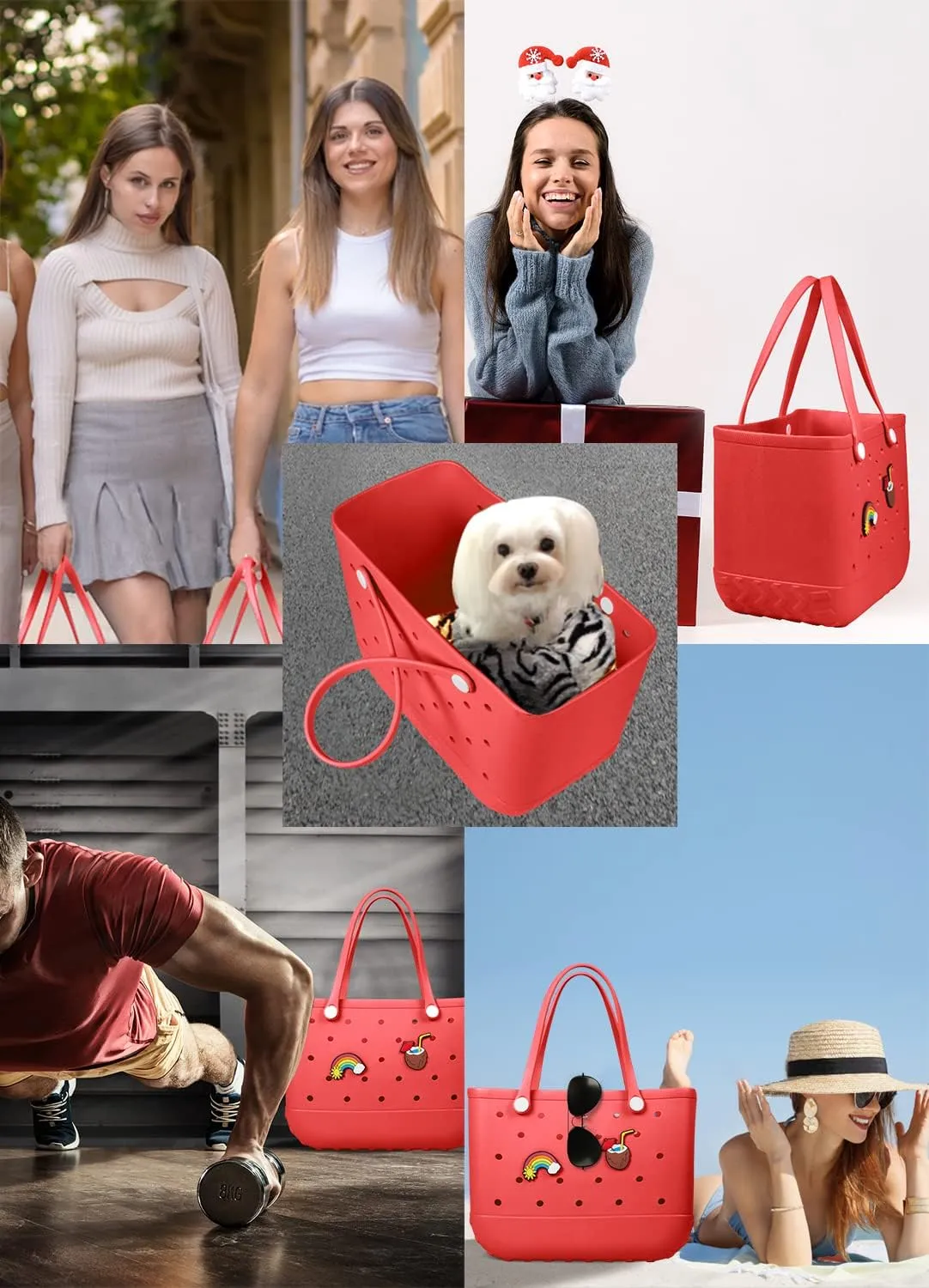 Beach Bag Rubber Tote Bag Waterproof Travel Bags for Women Washable Tote Bag Handbag for Sports Beach Market Pool