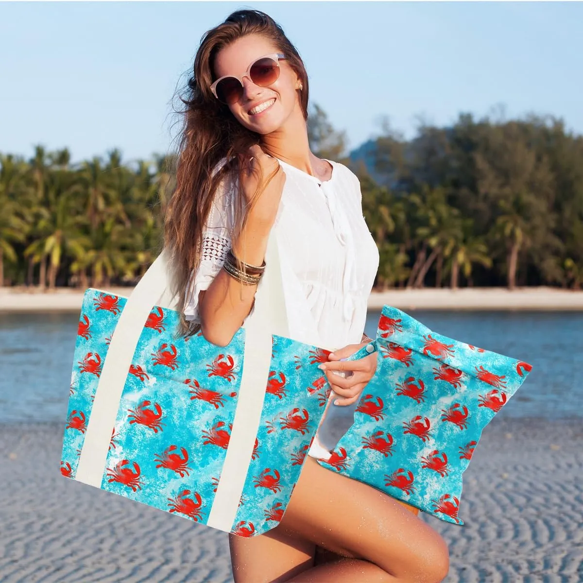 Beach Bags Wet Bag for Swimsuit Tote Bag for Friends Travel Gifts, Aloha Bags Waterproof Vacation Essential
