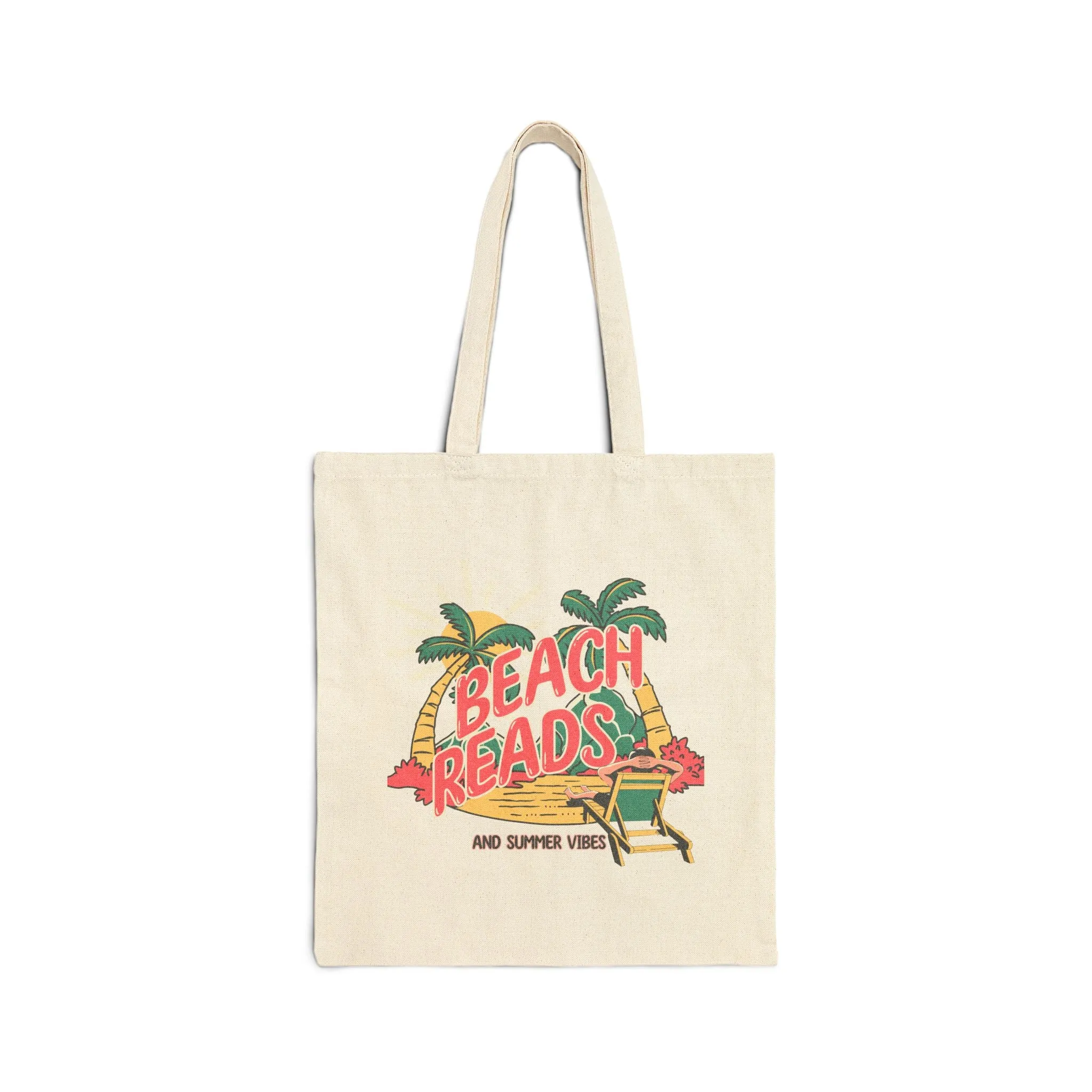 Beach Reads Tote Bag | Summer Book Lover Canvas Bag