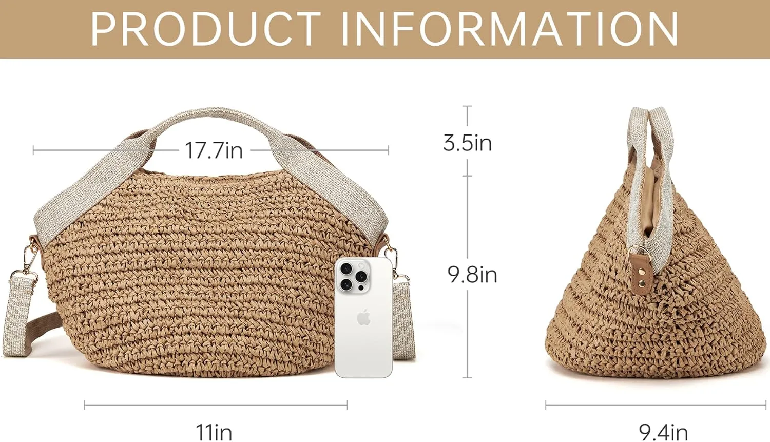 Beach Straw Purse For Women Crossbody Bag Cute Handbags Lightweight Shoulder Bag For Summer Vacation Holiday