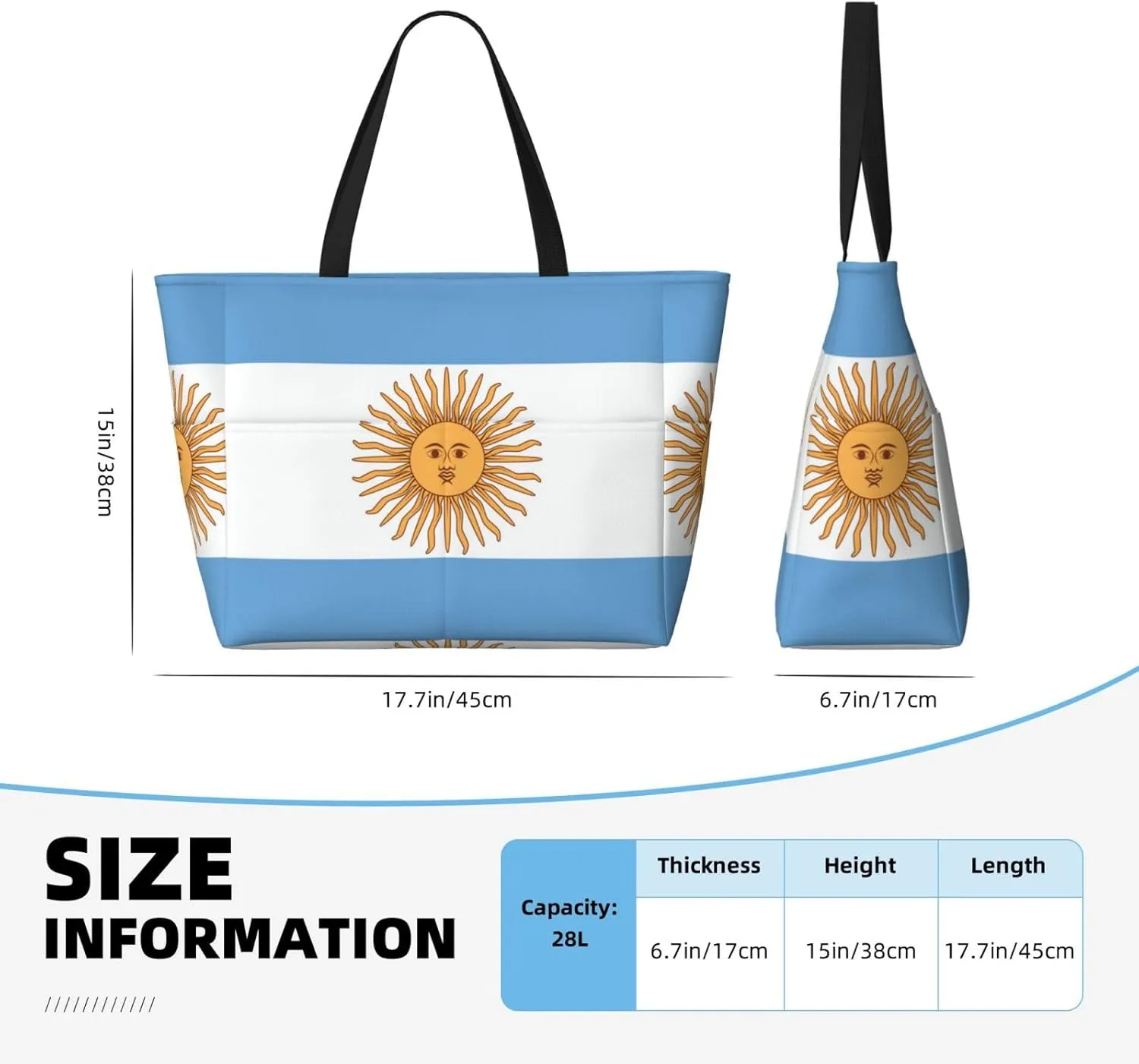 Beach Tote Pool Bags for Women-Cute Flag Day Large Gym Grocery Tote Travel Towel Bag Handbags,7 Pockets, Zipper
