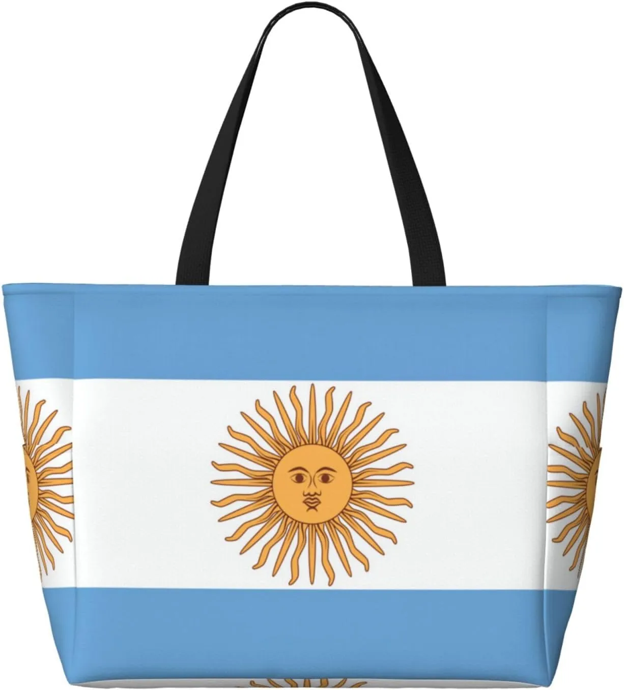 Beach Tote Pool Bags for Women-Cute Flag Day Large Gym Grocery Tote Travel Towel Bag Handbags,7 Pockets, Zipper