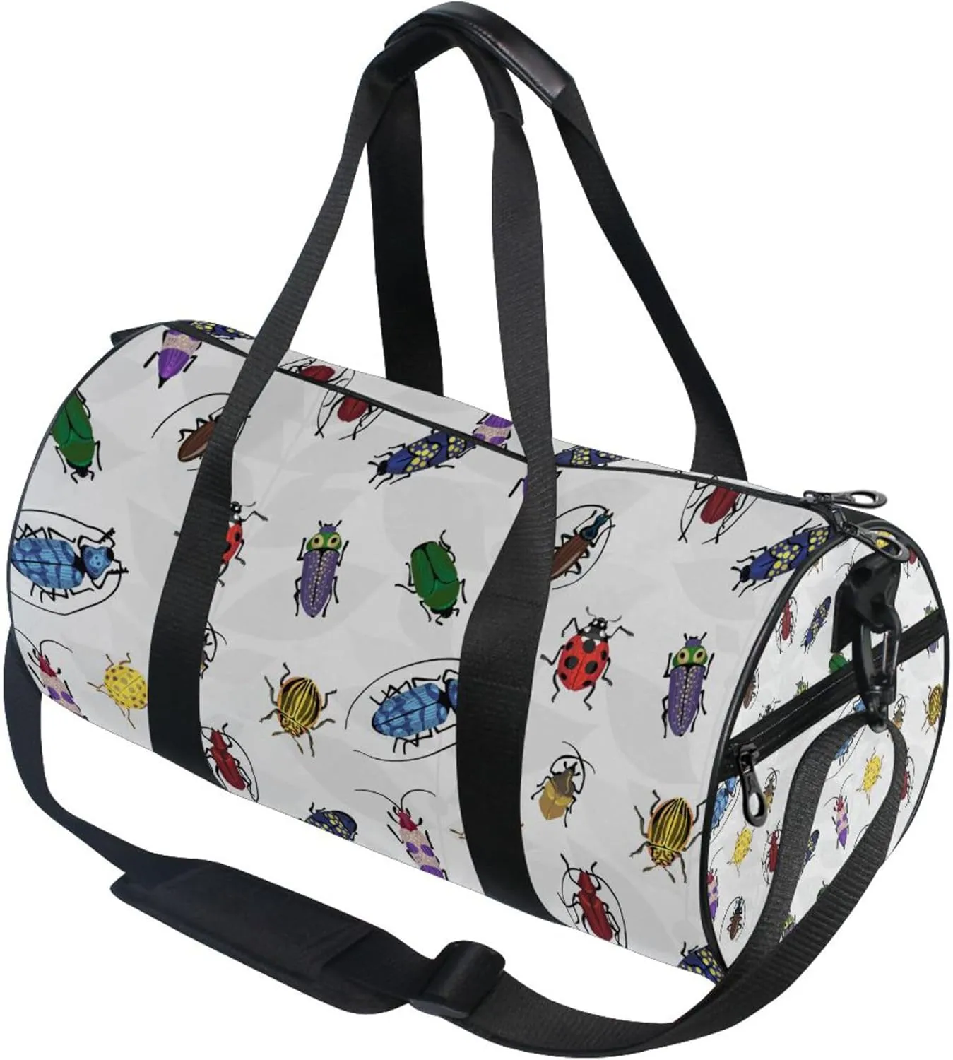 Beetles Insect Cartoon Bug Duffle Bag Gym Fitness Bag Sports Travel Workout Gymnastics Dance Bag