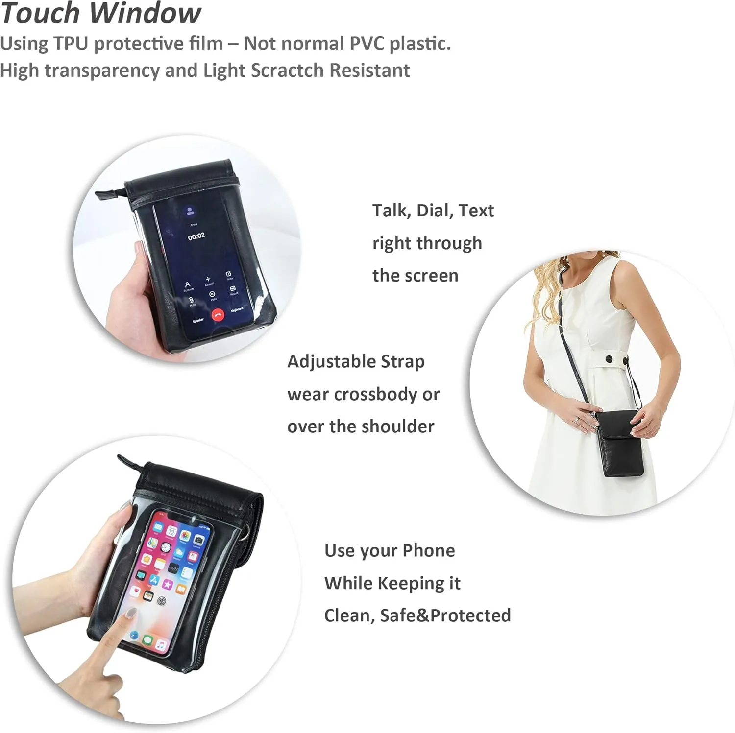 befen Genuine Leather Small Crossbody Bags for Women Cell Phone Bag Cross Body Purses,Silver Zipper