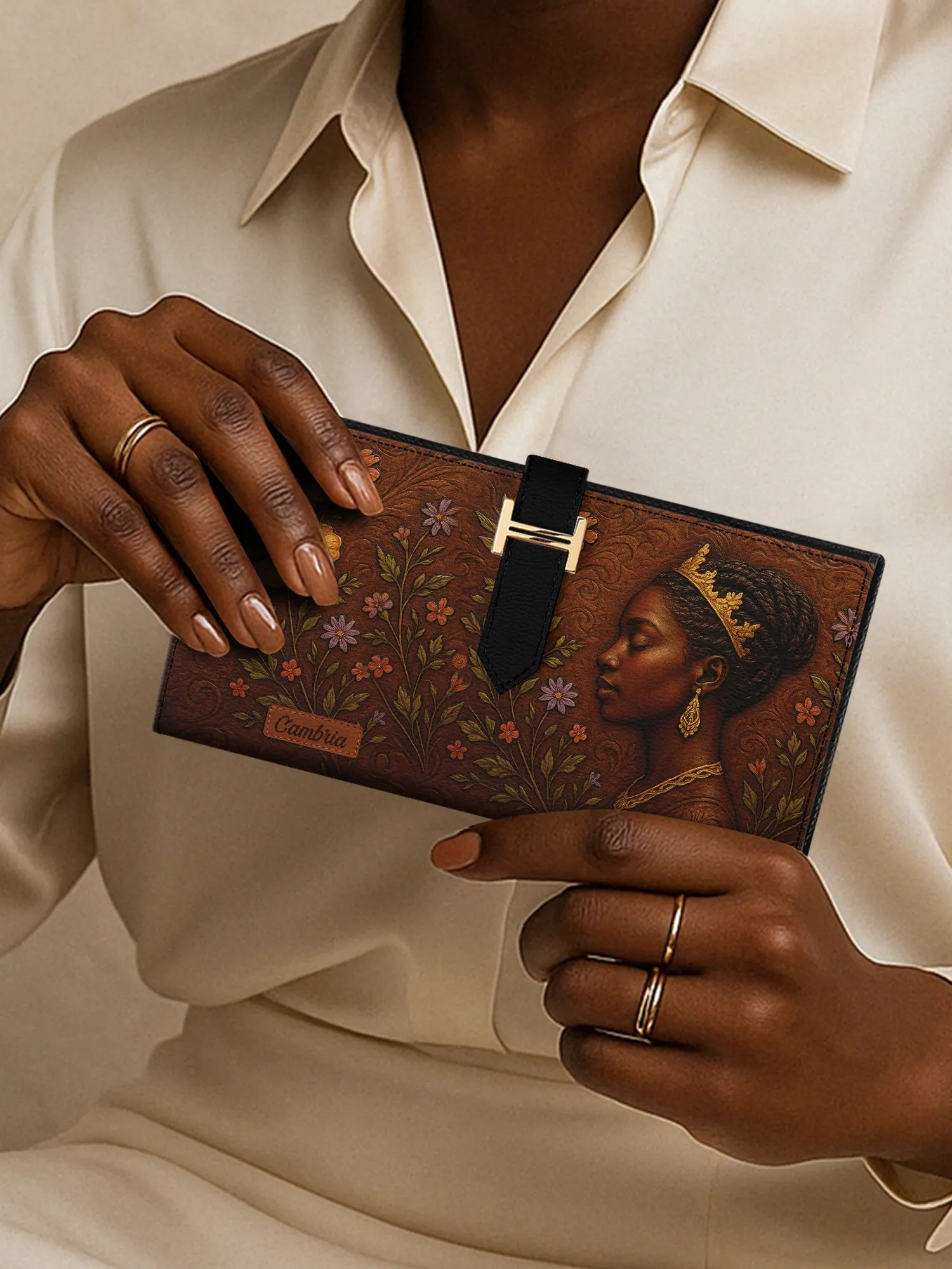 Blossoming Elegance Tab Closure Wallet