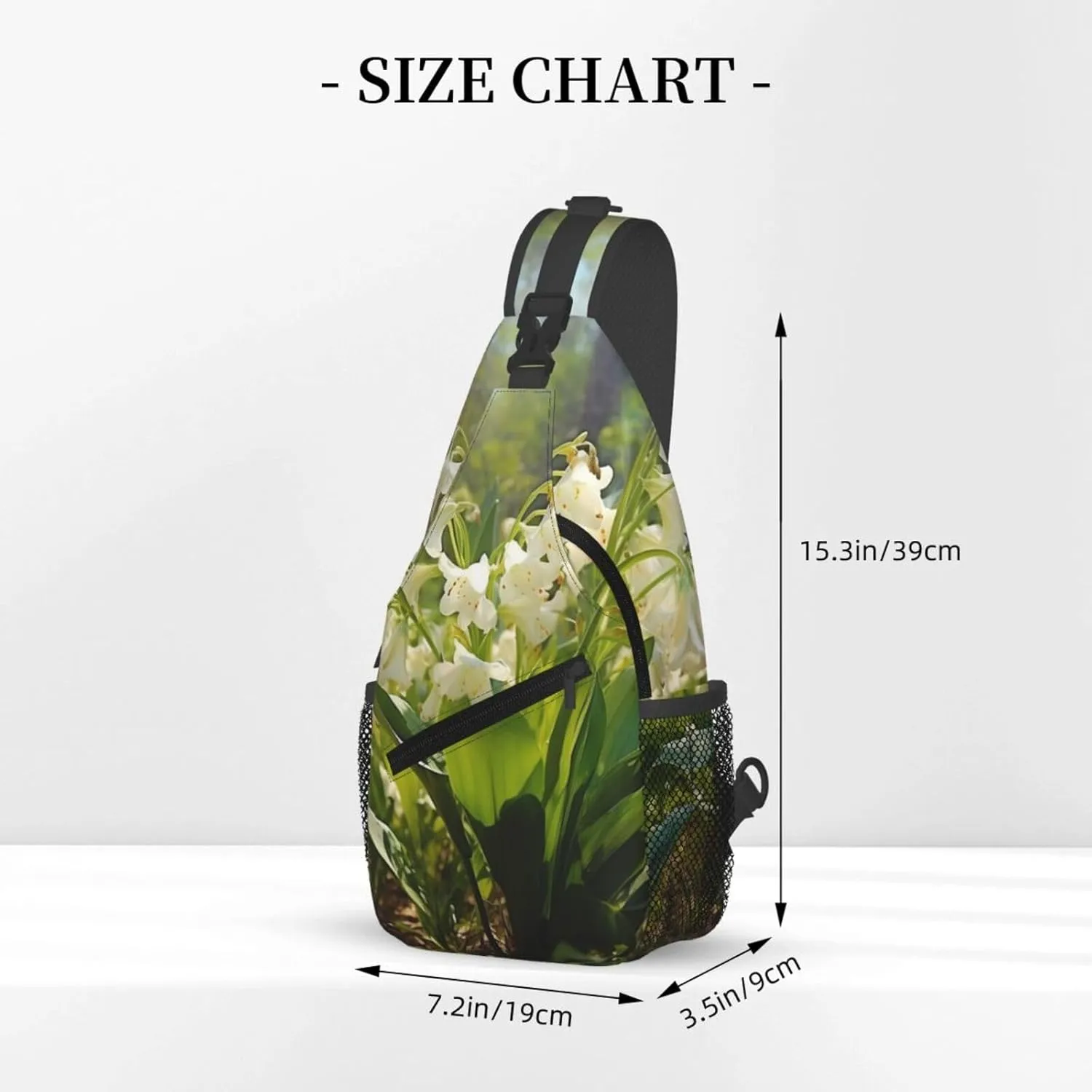 Blossoming Lilies Sling Bag Backpack For Men Cross Chest Bag Crossbody Shoulder Bag Travel Hiking Daypack