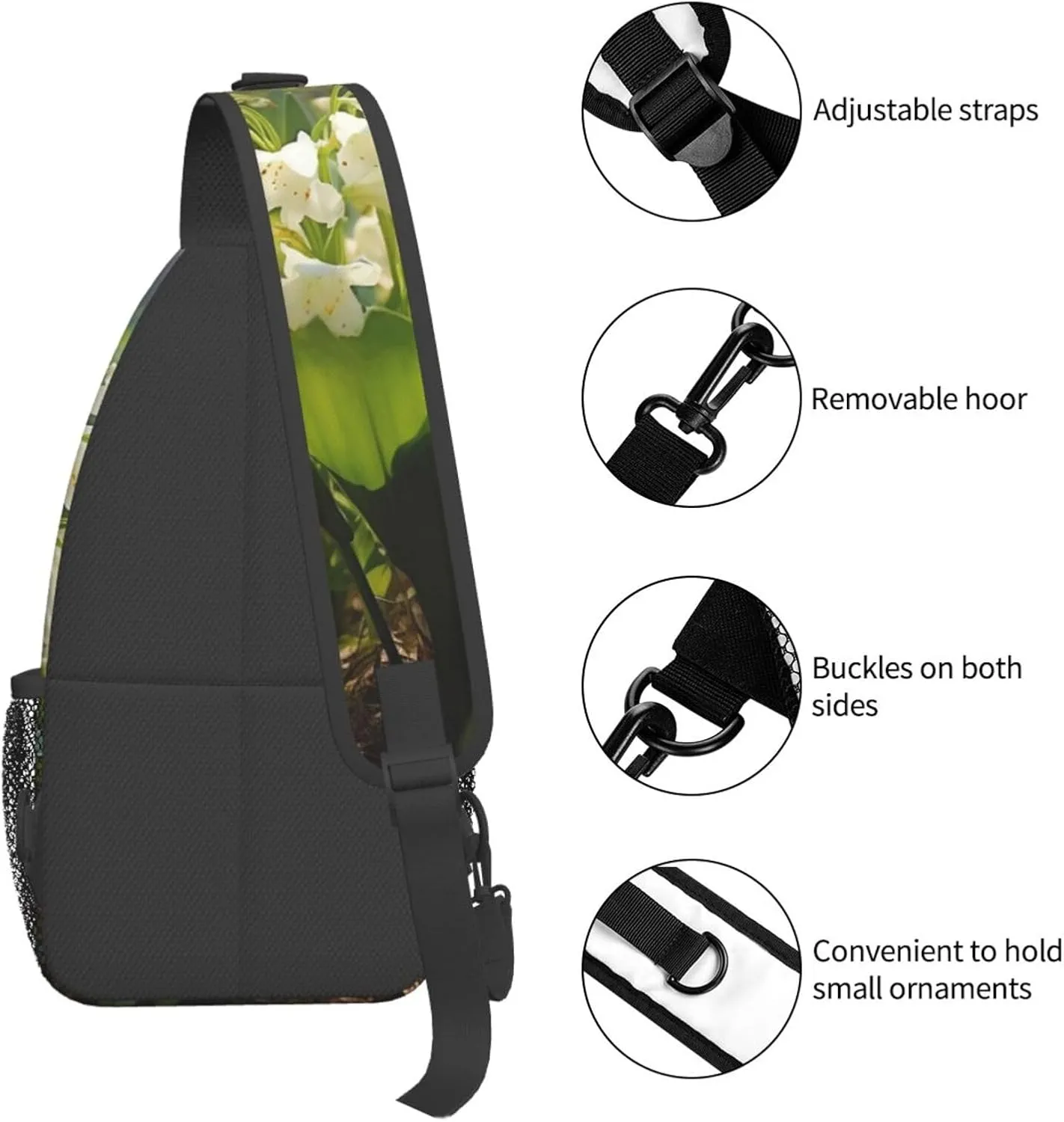 Blossoming Lilies Sling Bag Backpack For Men Cross Chest Bag Crossbody Shoulder Bag Travel Hiking Daypack