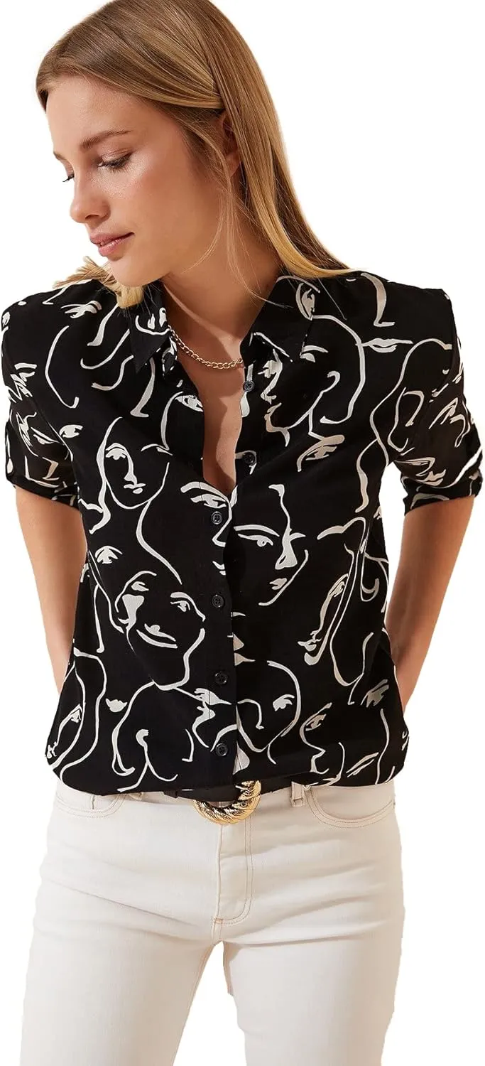 Blouses for Women Fashion, Long Sleeve Button Down Shirts Dressy Casual Tops