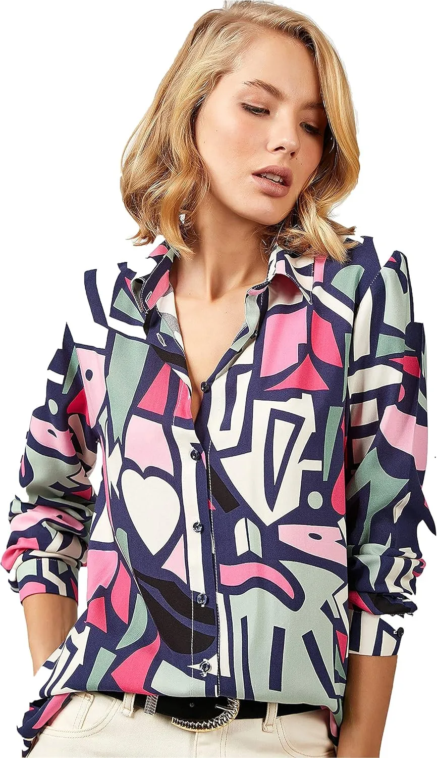 Blouses for Women Fashion, Long Sleeve Button Down Shirts Dressy Casual Tops