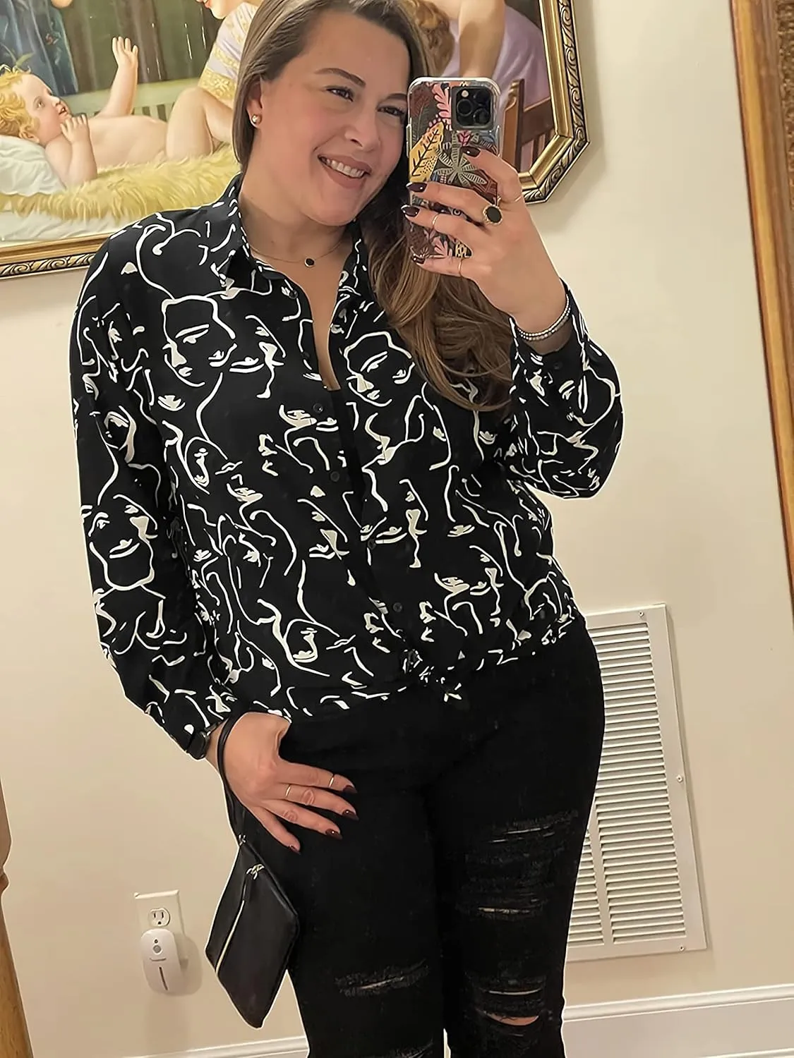 Blouses for Women Fashion, Long Sleeve Button Down Shirts Dressy Casual Tops