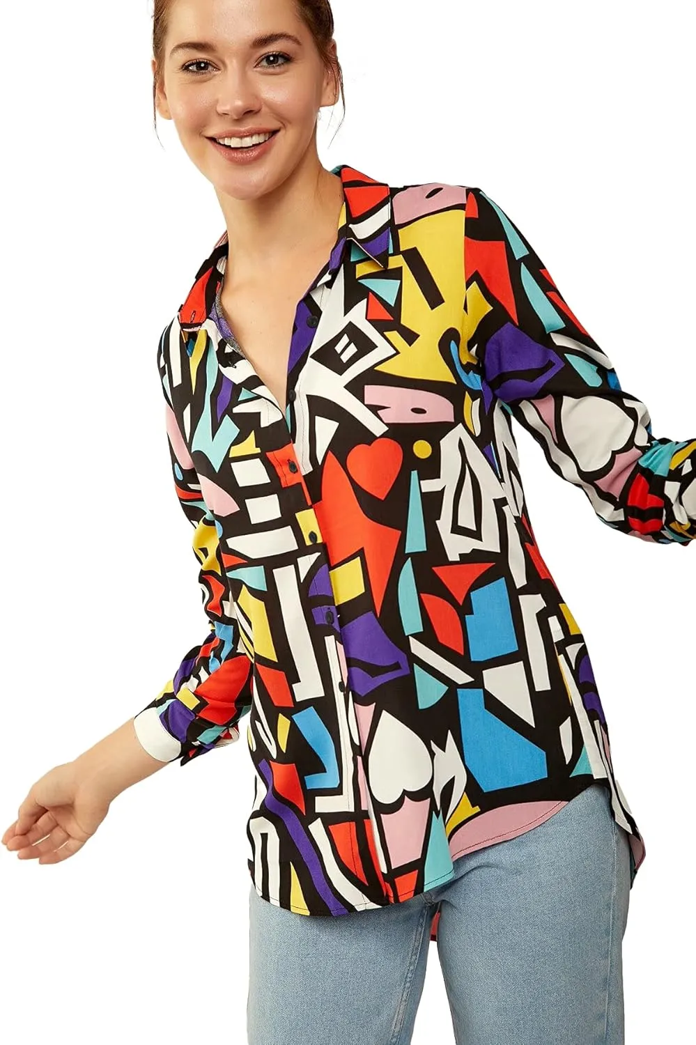 Blouses for Women Fashion, Long Sleeve Button Down Shirts Dressy Casual Tops