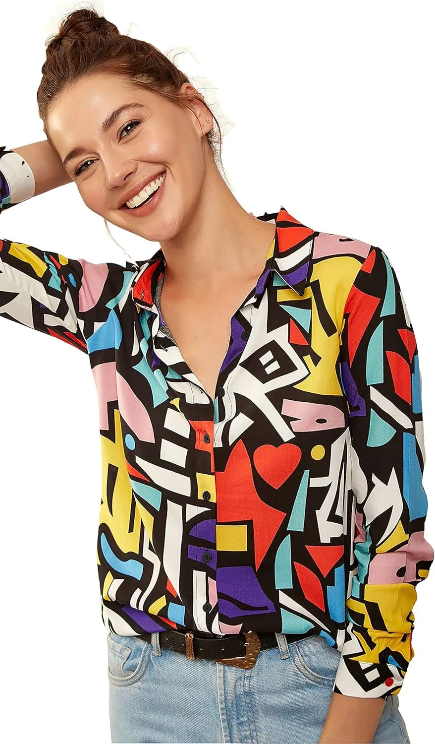 Blouses for Women Fashion, Long Sleeve Button Down Shirts Dressy Casual Tops