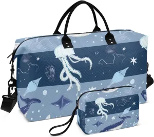 Bolaz Duffle Bag for Travel-Whales Jellyfish ， Easy Update Large Magnectic Sticker Refrigerator Magnets Decor Wash Machine Magnet Decals23"x26"