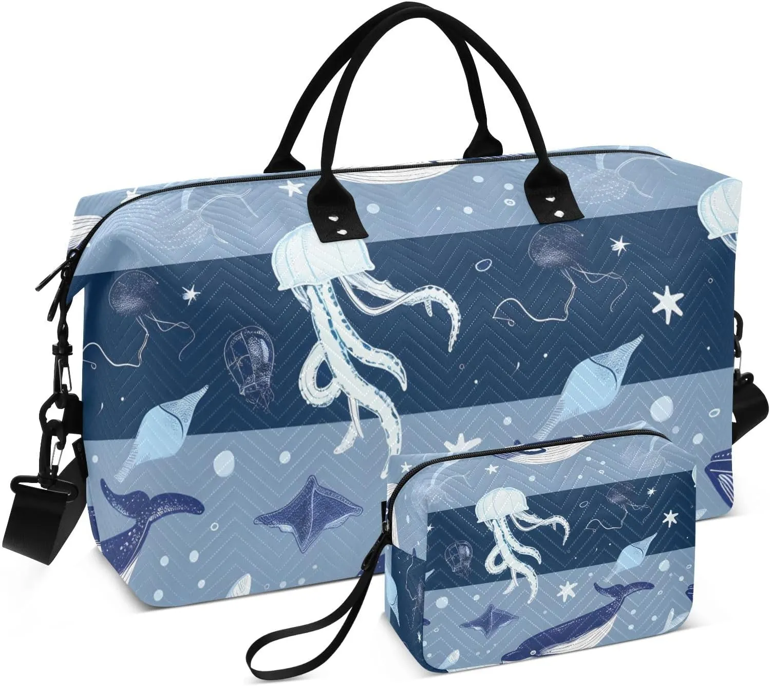 Bolaz Duffle Bag for Travel-Whales Jellyfish ， Easy Update Large Magnectic Sticker Refrigerator Magnets Decor Wash Machine Magnet Decals23"x26"