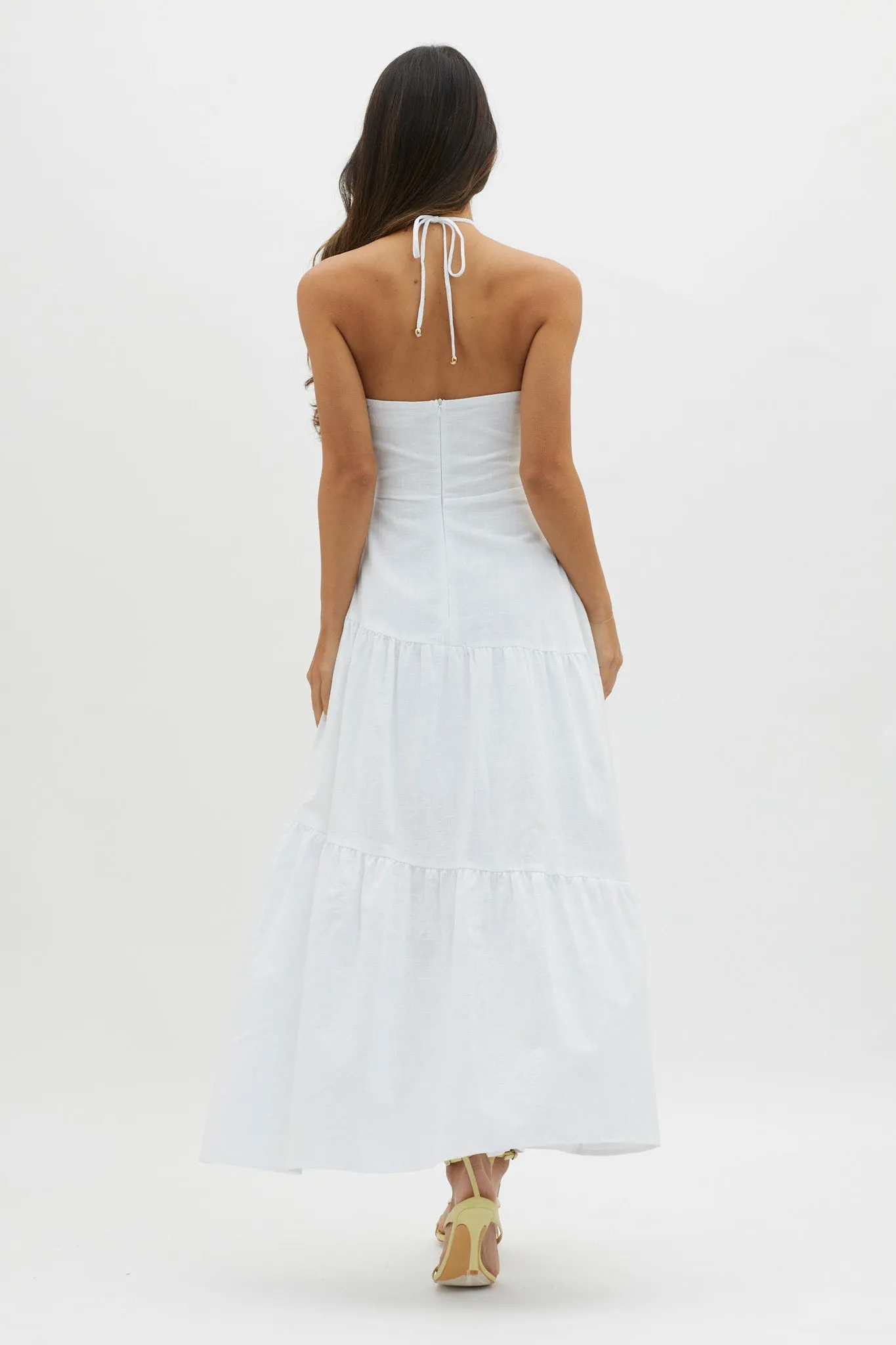 Bondi Rose Decoration Maxi Dress White