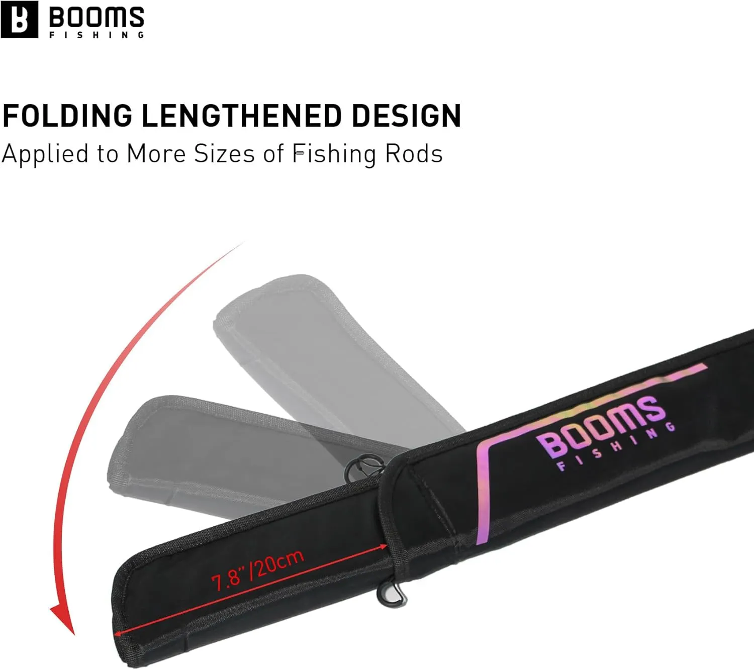 Booms Fishing PB3/PB4 Fishing Rod Case, Portable Folded Fishing Pole Case, 0.6ft Hidden Extended Design Fishing Rod Bag, Store Up to 2~3 Fishing Poles or Fishing Rods with Reels,5 Styles
