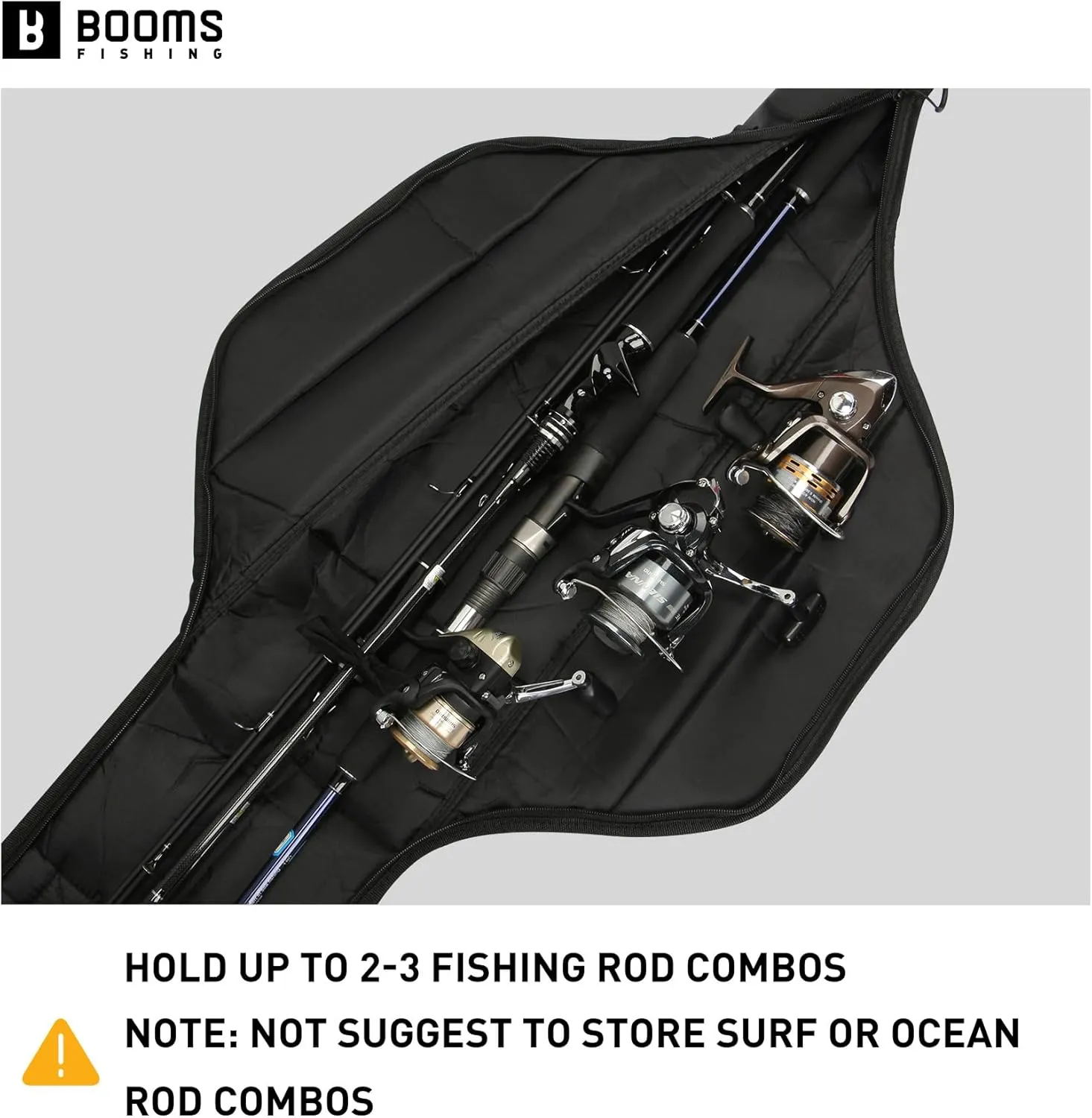 Booms Fishing PB3/PB4 Fishing Rod Case, Portable Folded Fishing Pole Case, 0.6ft Hidden Extended Design Fishing Rod Bag, Store Up to 2~3 Fishing Poles or Fishing Rods with Reels,5 Styles