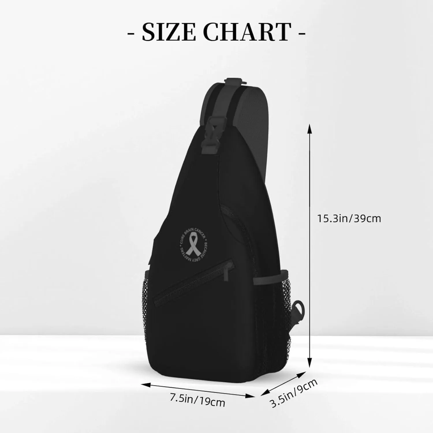 Brain Cancer Awareness Brain Tumor Sling Bag Crossbody Backpack Shoulder Casual Daypack Bag for Men Women
