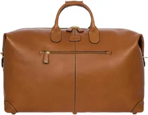 Bric's LIFE PELLE 22-Inch Cargo Duffle Bag - Luxury Carry-On Duffle Bag, Travel Bag, and Weekender Bag Perfect for Getaways and Daily Use - Cognac