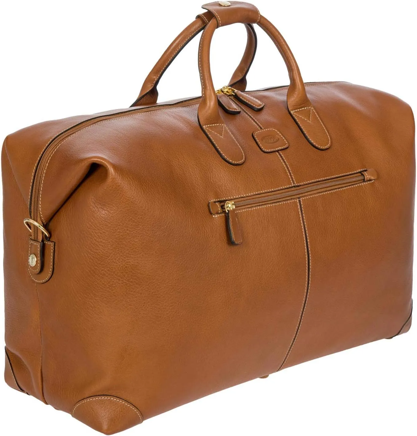Bric's LIFE PELLE 22-Inch Cargo Duffle Bag - Luxury Carry-On Duffle Bag, Travel Bag, and Weekender Bag Perfect for Getaways and Daily Use - Cognac