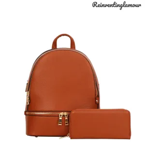 Brown “Minimalist” Backpack/Wallet Set