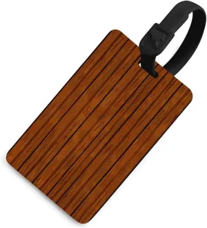 Brown Wood Pattern Luggage Tags Baggage Card Holder for Suitcases with Privacy Shield Travel Bag Name ID Tag for Men and Women Handbag Backpack Black-Style
