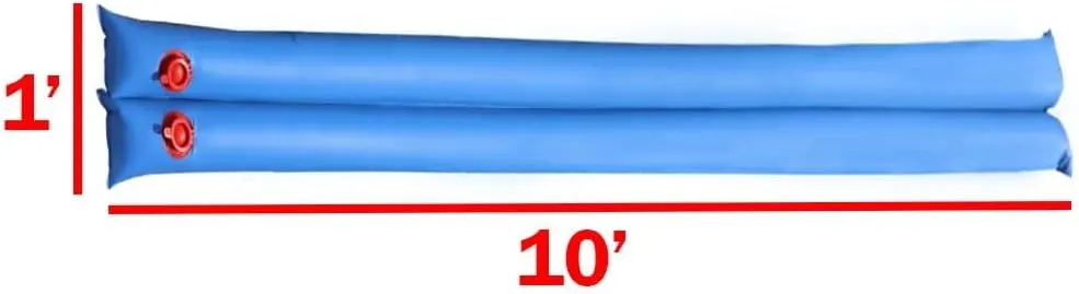 Buffalo Blizzard Blue 10-Foot Long Double Chamber Water Bags | 6 Pack | 22-Gauge Heavy-Duty Vinyl Material | Secures Winter Cover to Rectangular Swimming Pools