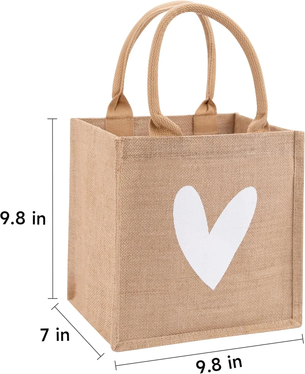 Burlap Tote Bags with Handles Reusable Jute Gift Bags for Valentine's Mother's Day Wedding Bridesmaid Beach Party