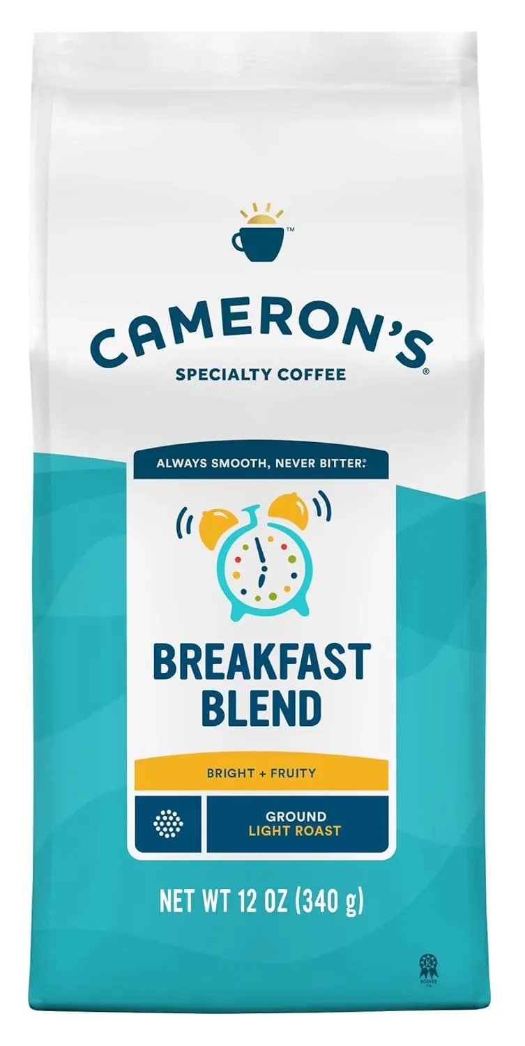 Cameron's Coffee Roasted Ground Coffee Bag, Breakfast Blend, 12 Ounce (Pack of 6)