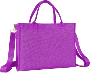 Canvas Tote Bag for Women, Large Laptop Crossbody Bag Travel Tote Handbag Everything Bag with Zip Simple Bag