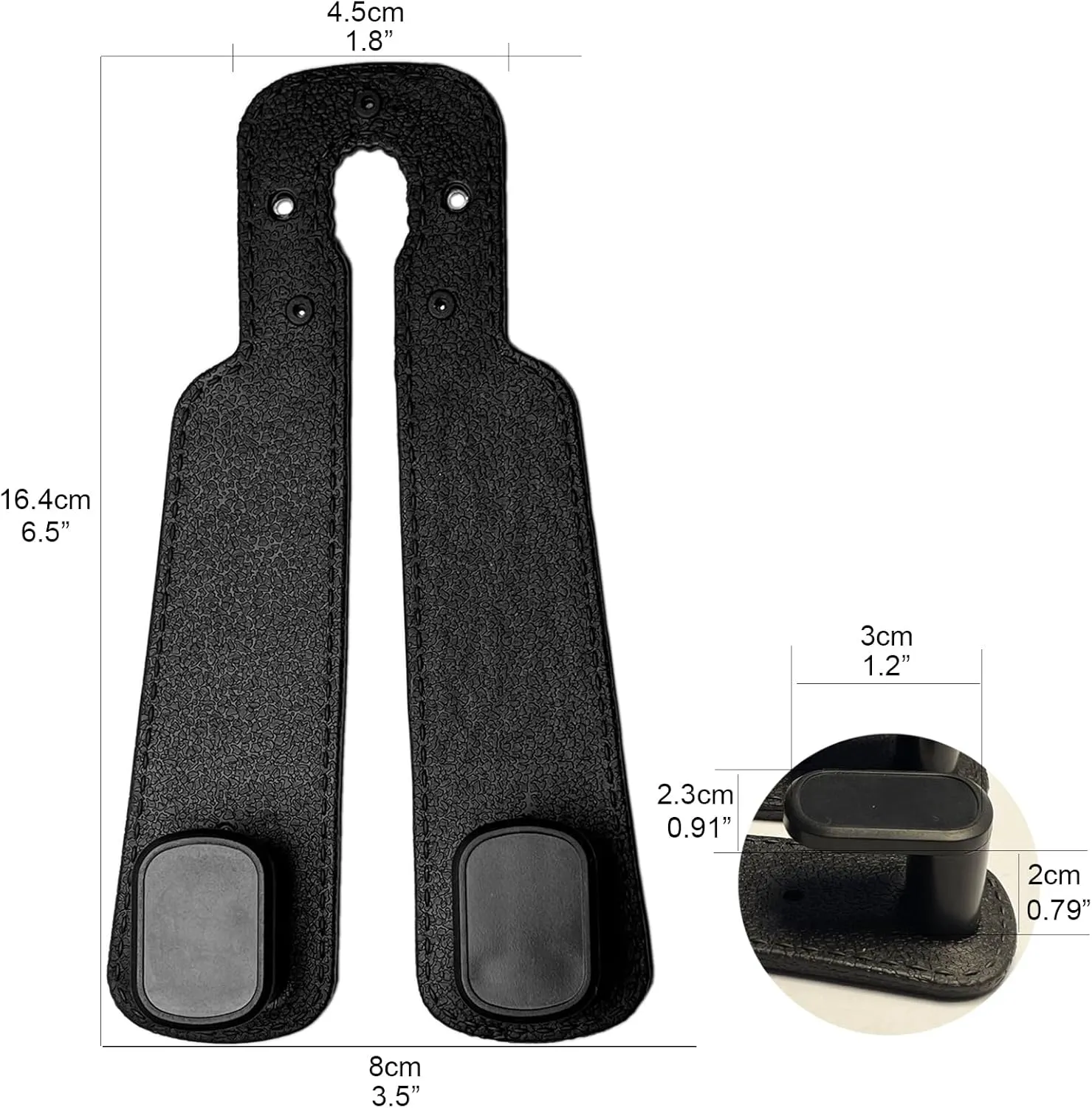 Car Hooks for Headrest Set, Back Seat Headrest Double Hooks, Car Seat Back Storage Hanger Hook for Handbags and Purses，Automotive seat back organizers (Black, 4PCS)