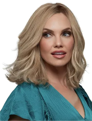Carrie Human Hair Color 14/88H - Jon Renau Wigs Women's Shoulder Length Bob Monofilament Top Smart Lace Front Off the Face