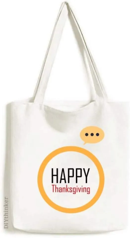Celebrate Thanksgiving Day Festival Holiday Expression Gift Sack Canvas Tote Shoulder Bag