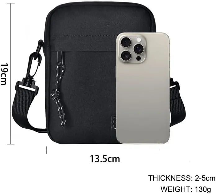 Cell Phone Shoulder Bag for Men, Crossbody Cell Phone Purse, Smartphone Shoulder Bags Waterproof Zipper Pocket Mobile Phone Cross Body Pouch Wallet Sling Bags Shoulder Strap Handbag Mini Messenger Bag