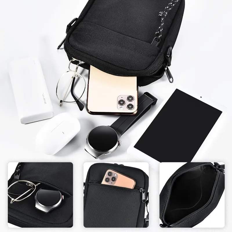 Cell Phone Shoulder Bag for Men, Crossbody Cell Phone Purse, Smartphone Shoulder Bags Waterproof Zipper Pocket Mobile Phone Cross Body Pouch Wallet Sling Bags Shoulder Strap Handbag Mini Messenger Bag