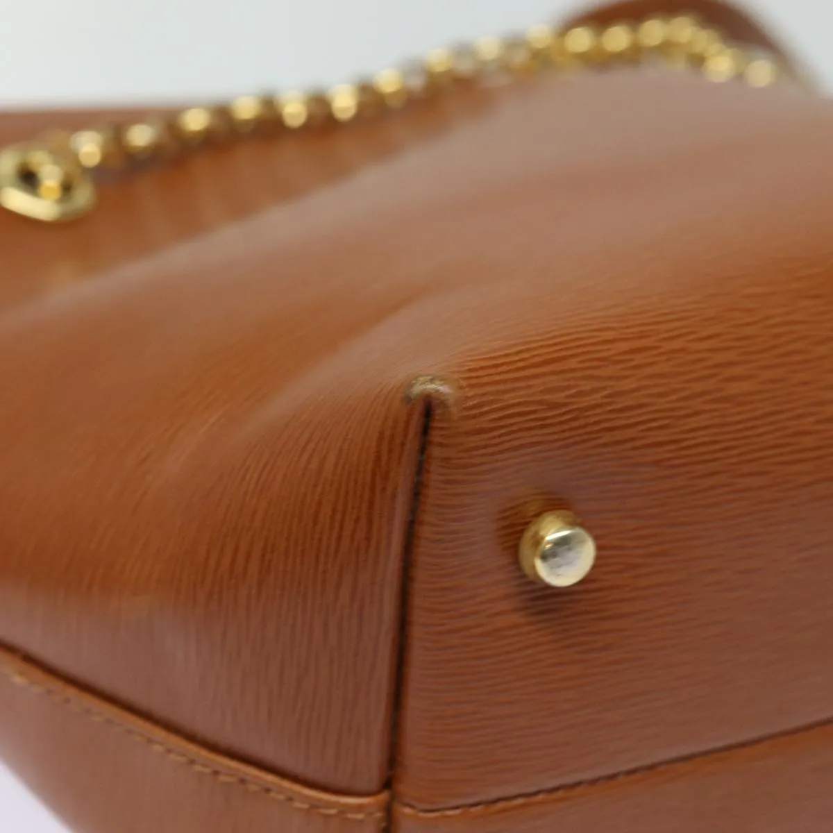 Chloe Chain Shoulder Bag Leather Brown yk13311