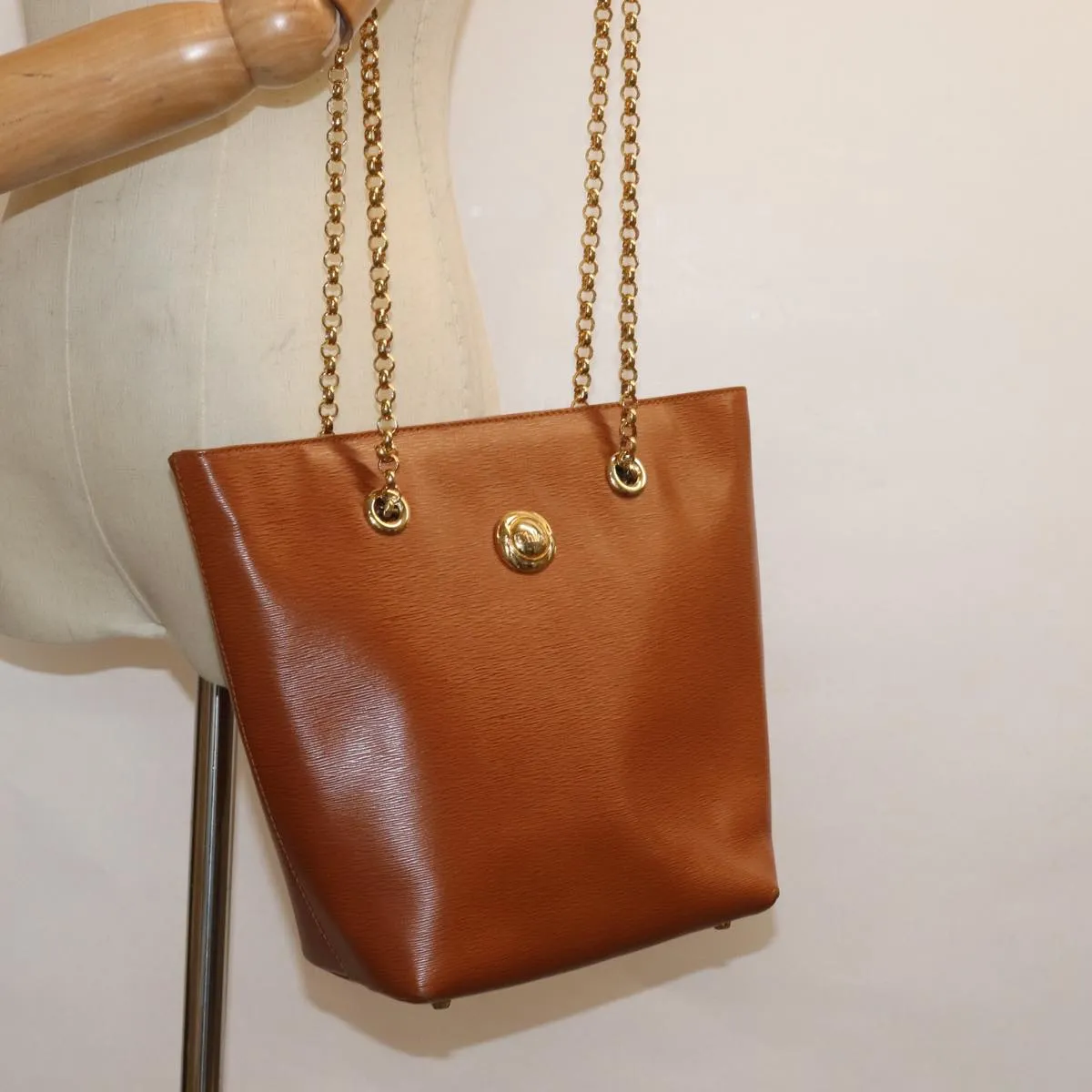 Chloe Chain Shoulder Bag Leather Brown yk13311