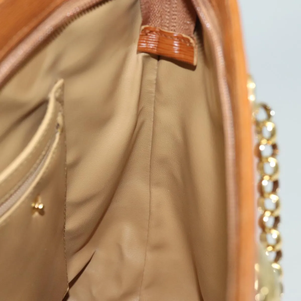 Chloe Chain Shoulder Bag Leather Brown yk13311