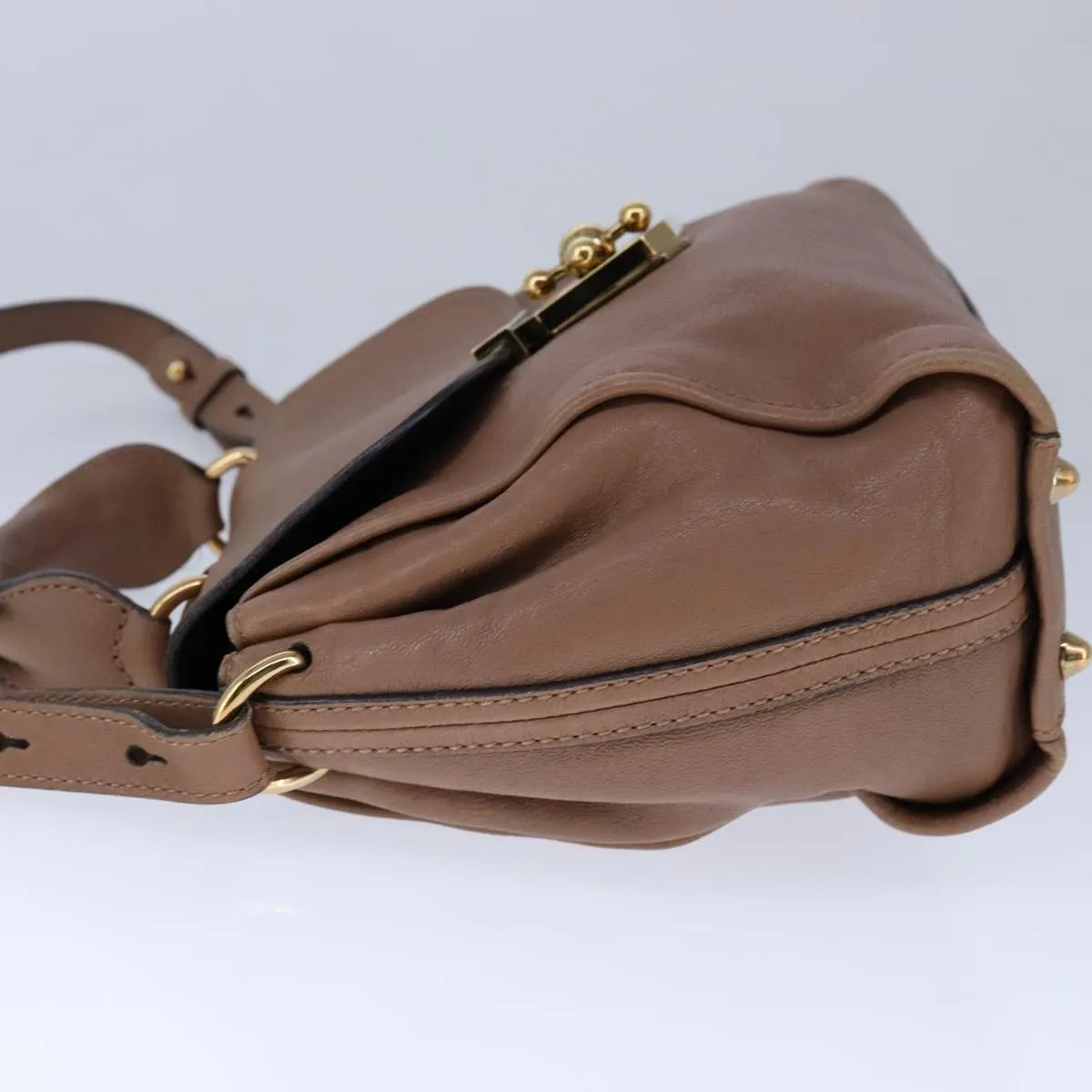 Chloe Elsie Shoulder Bag Leather Beige 106618