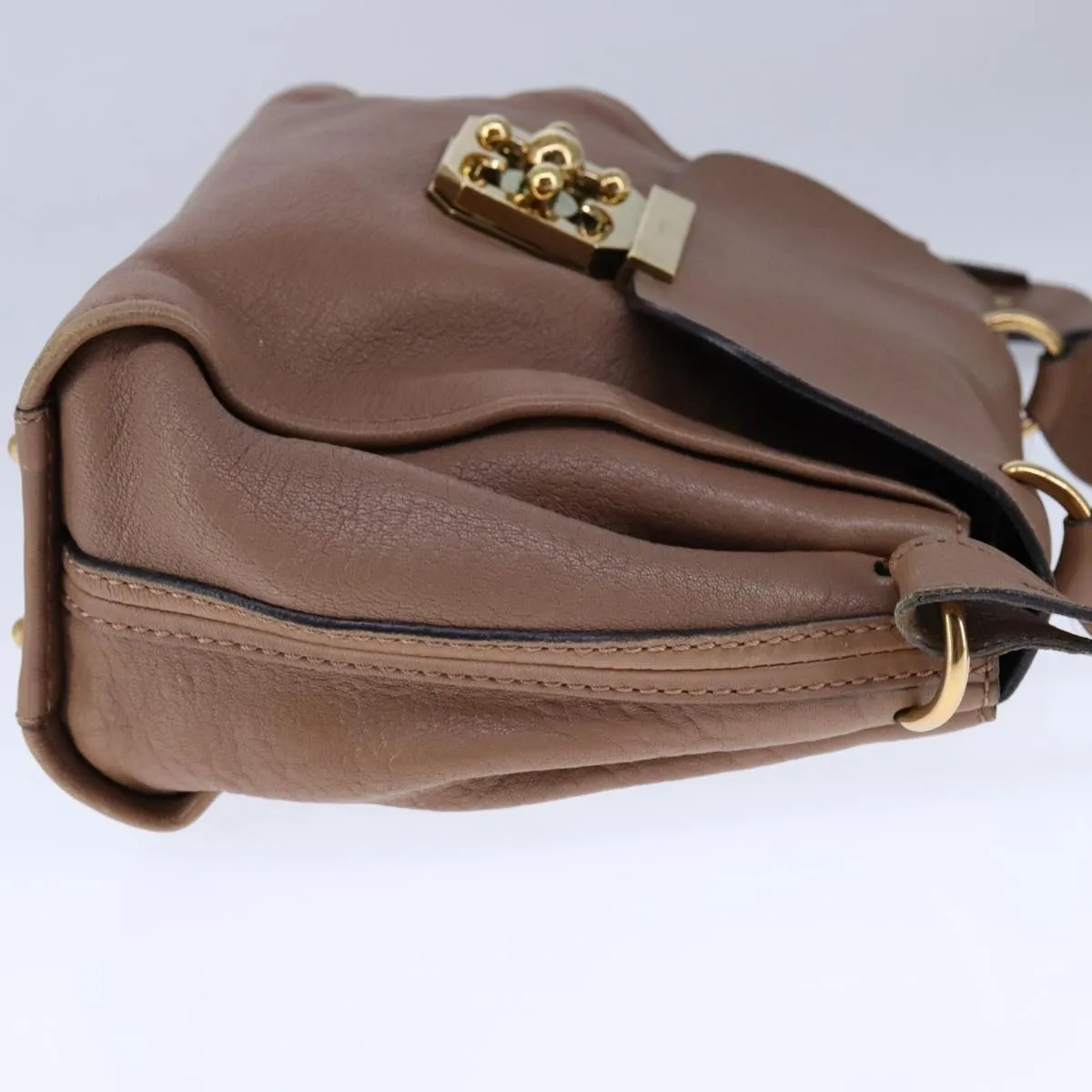 Chloe Elsie Shoulder Bag Leather Beige 106618