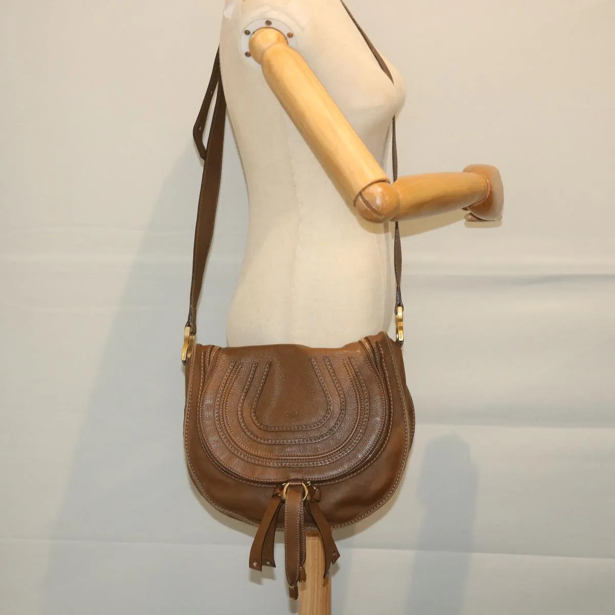Chloe Mercy Shoulder Bag Leather Brown 58160