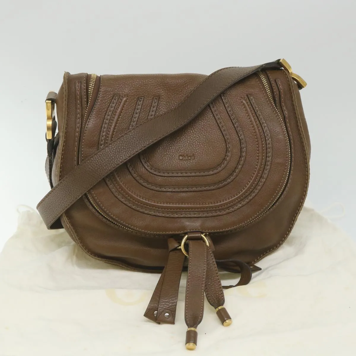 Chloe Mercy Shoulder Bag Leather Brown 58160